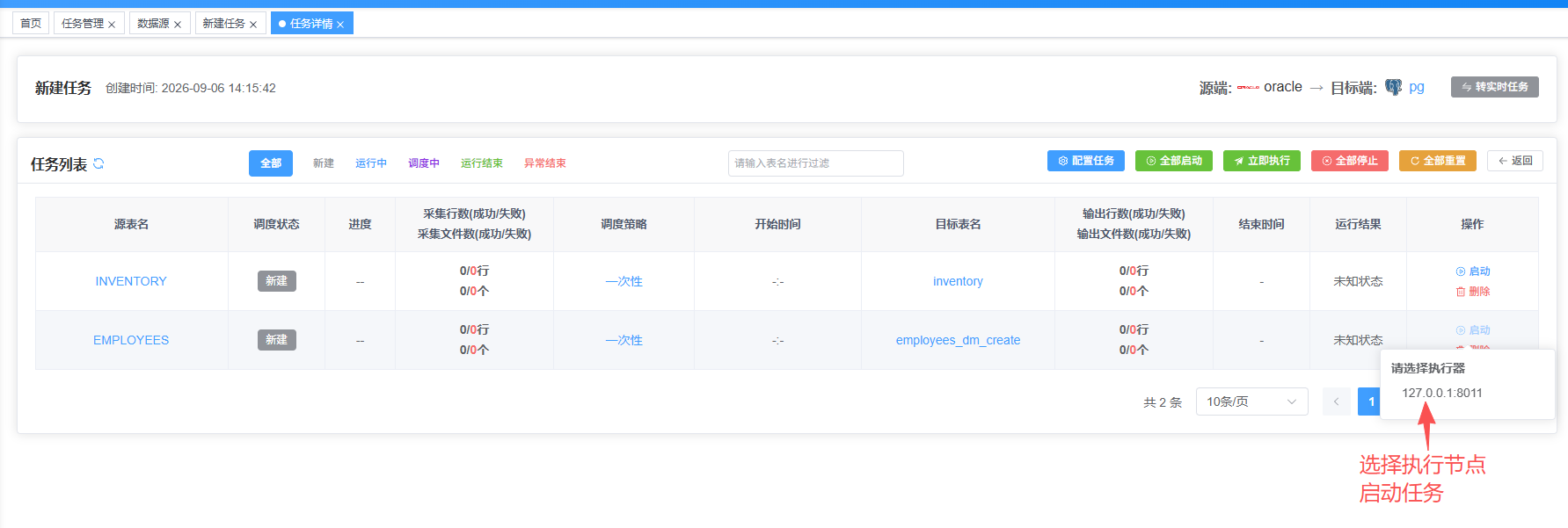 任务启动与验证